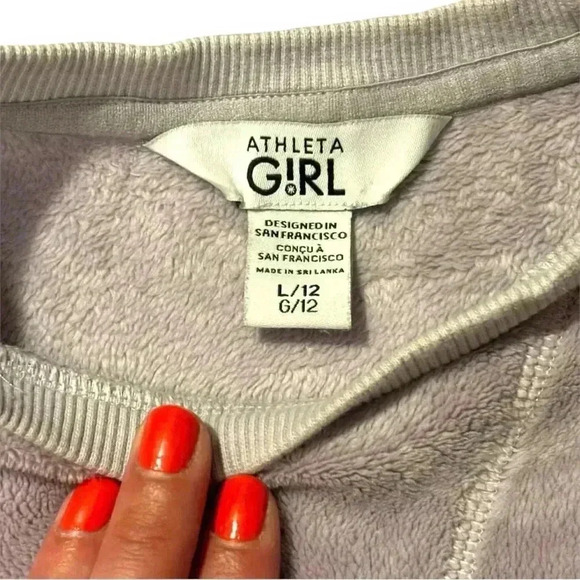Athleta Girl Feelin Great 2.0 Sweatshirt Lilac Purple Size Lg/12 Crewneck Fleece - Picture 5 of 14